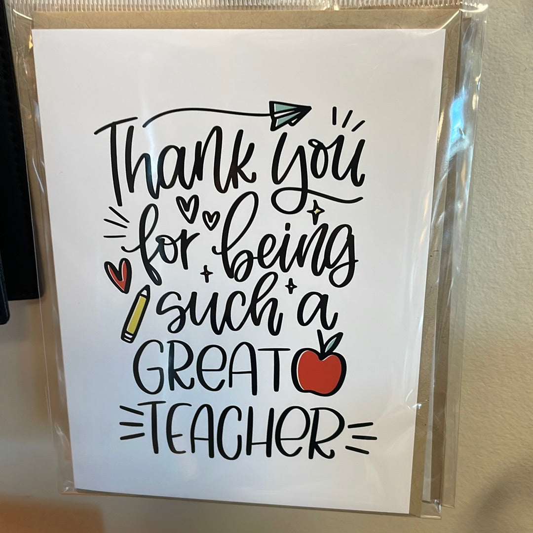 Thank You Great Teacher card