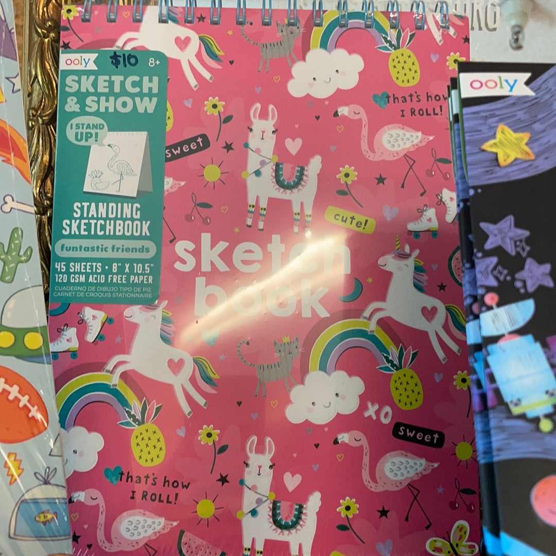 Pink Girls Standing Sketch Book