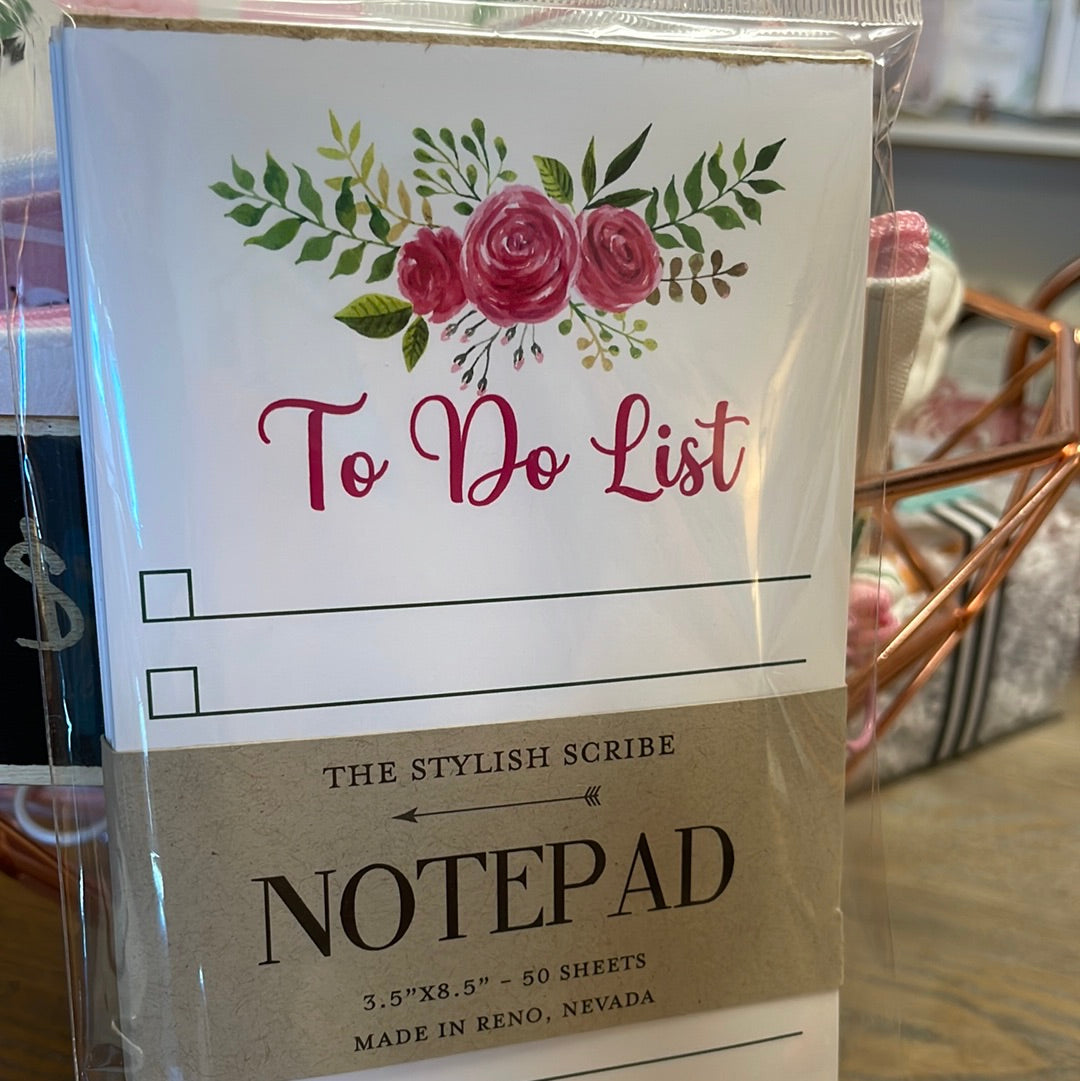 Floral To Do notepad