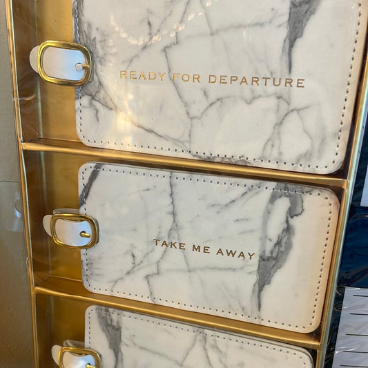 Marble 3 piece Luggage Tag Set