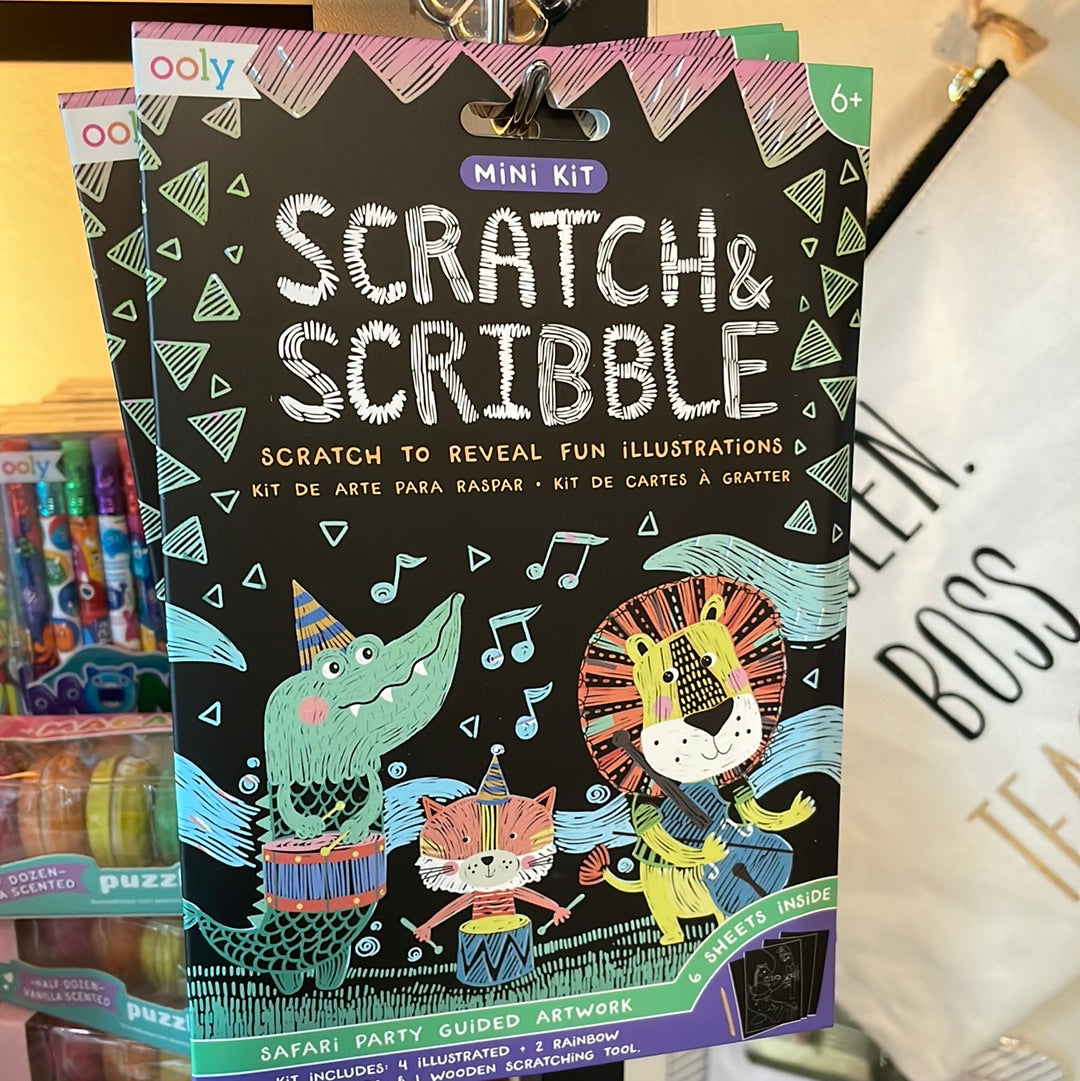 Mini Safari animal Scratch and Scribble Pad
