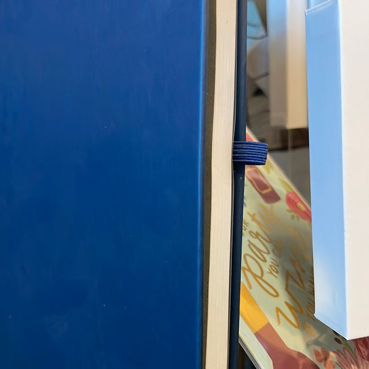 Navy blue leather notebook