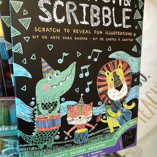 Mini Safari animal Scratch and Scribble Pad