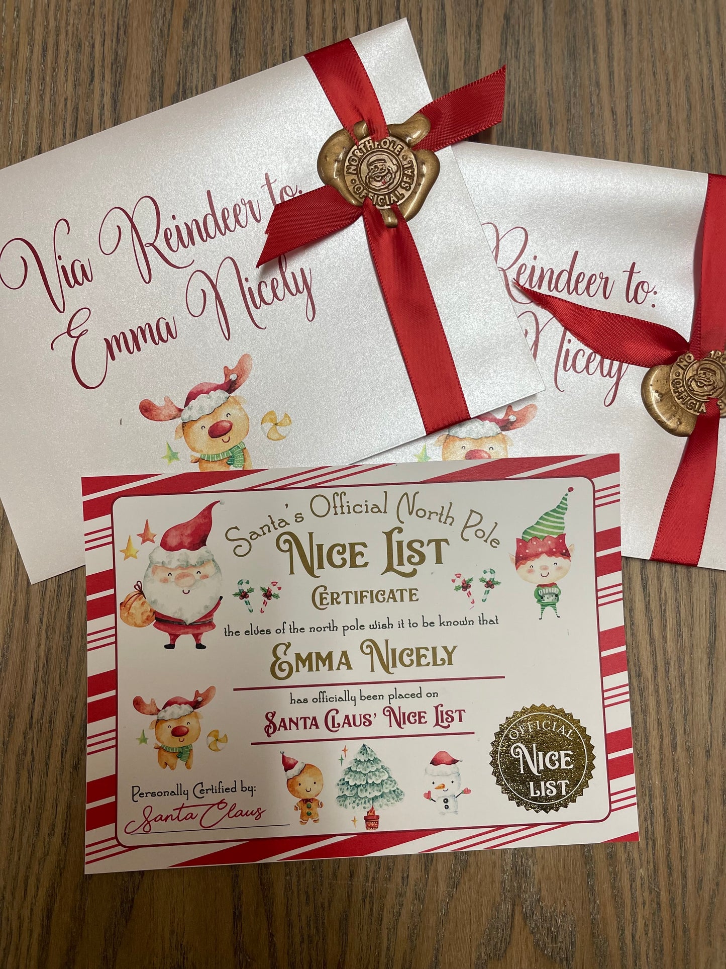 Personalized Santa Nice List Certificate