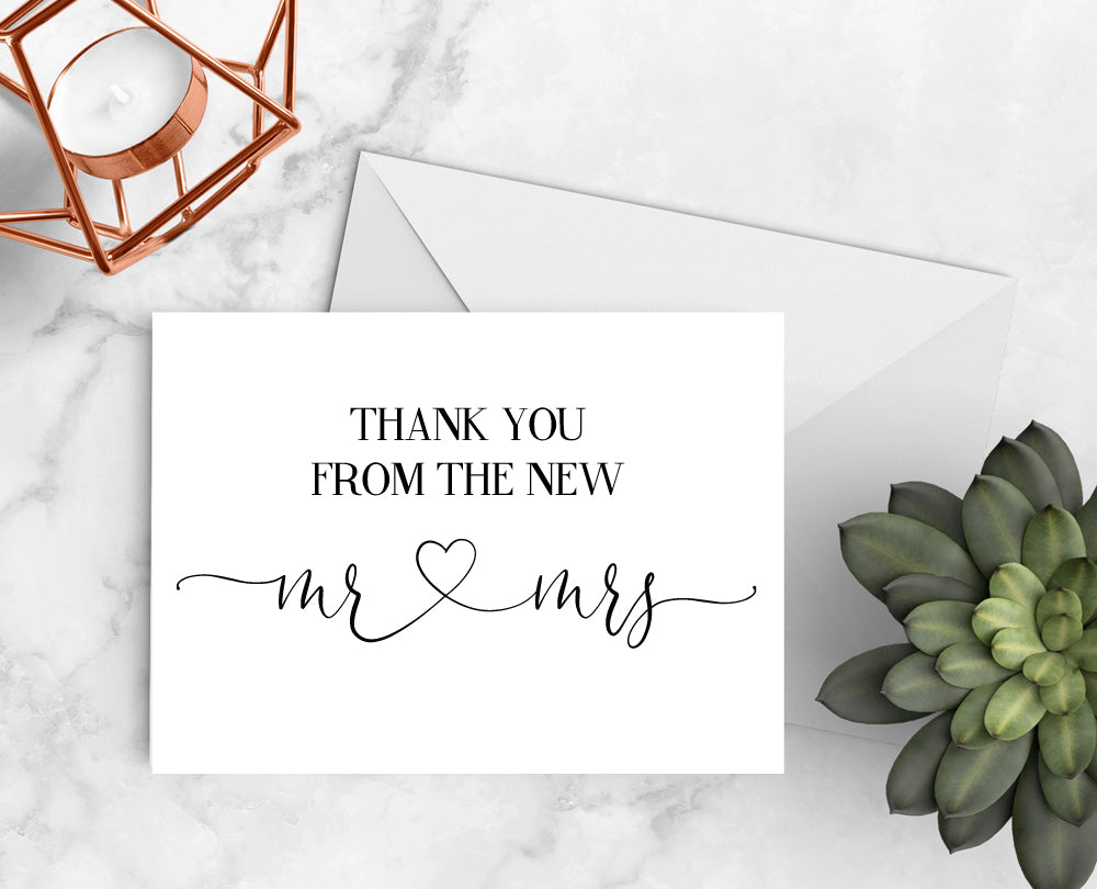 New Mr and Mrs. Thank you Notecards