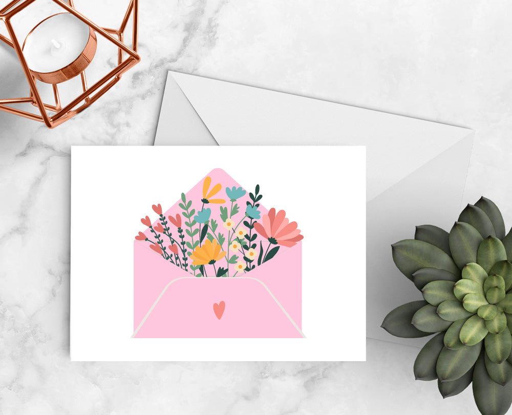 Pink Floral Notecards