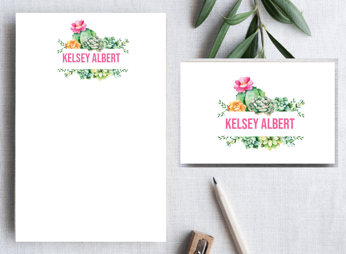 Succulent Stationery Set