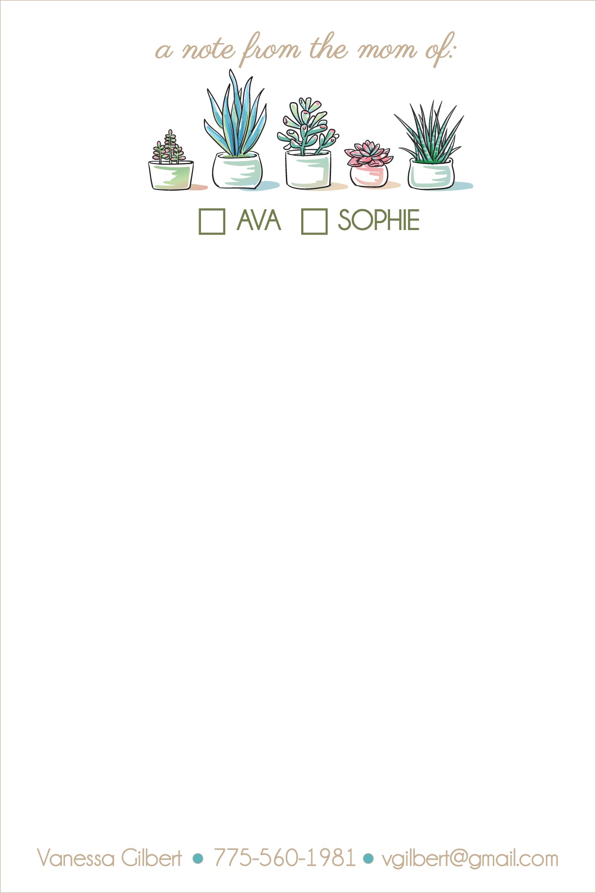 Mom Notepads - Succulents