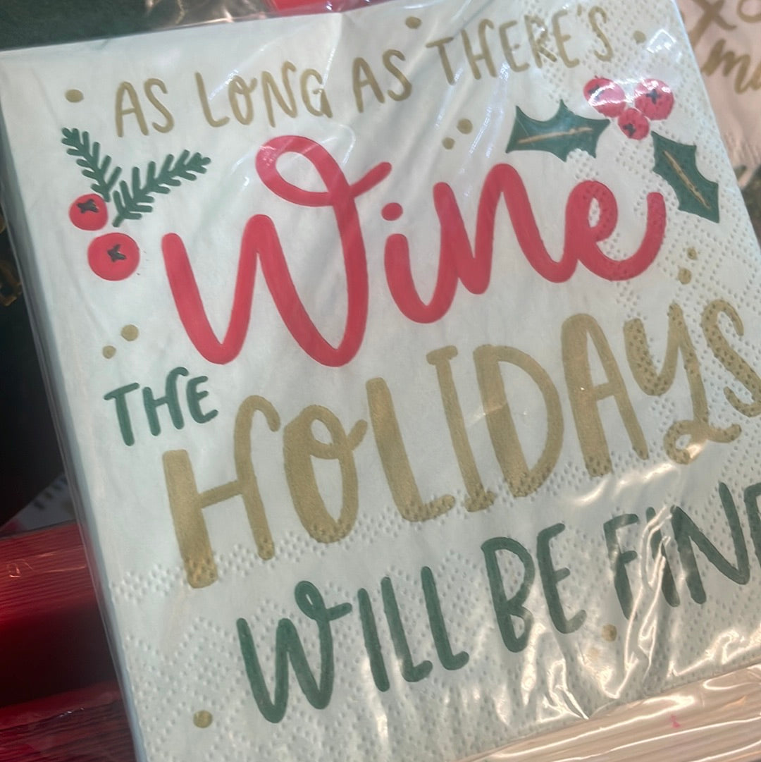 Wine Holiday Cocktail Napkins