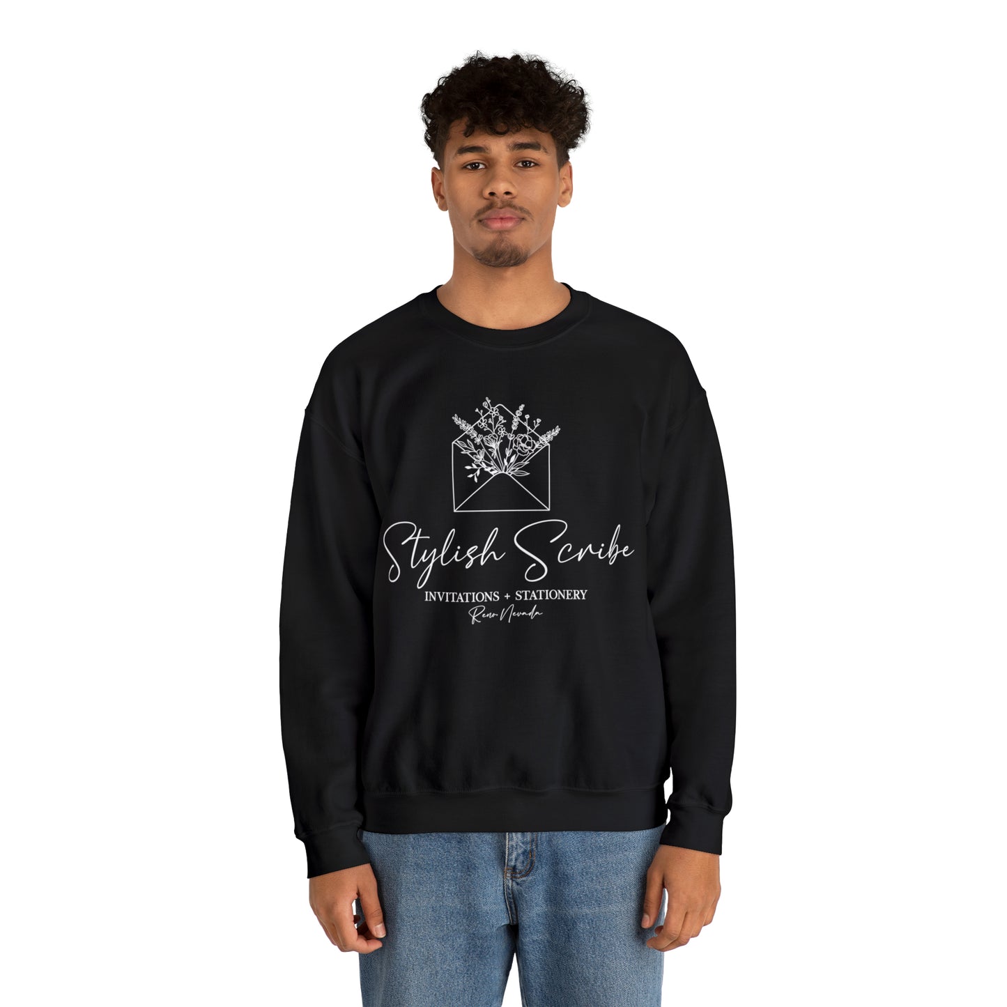 Stylish Scribe Crewneck Black Sweatshirt