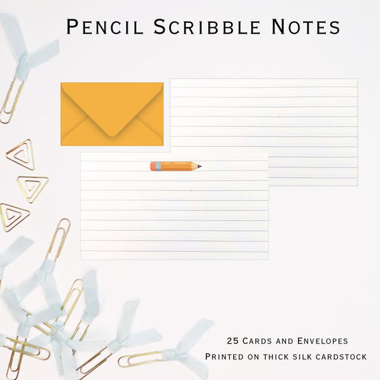 Pencil Stylish Scribble Cards