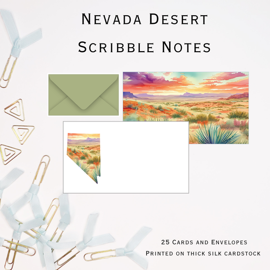 Nevada Desert Stylish Scribble Cards