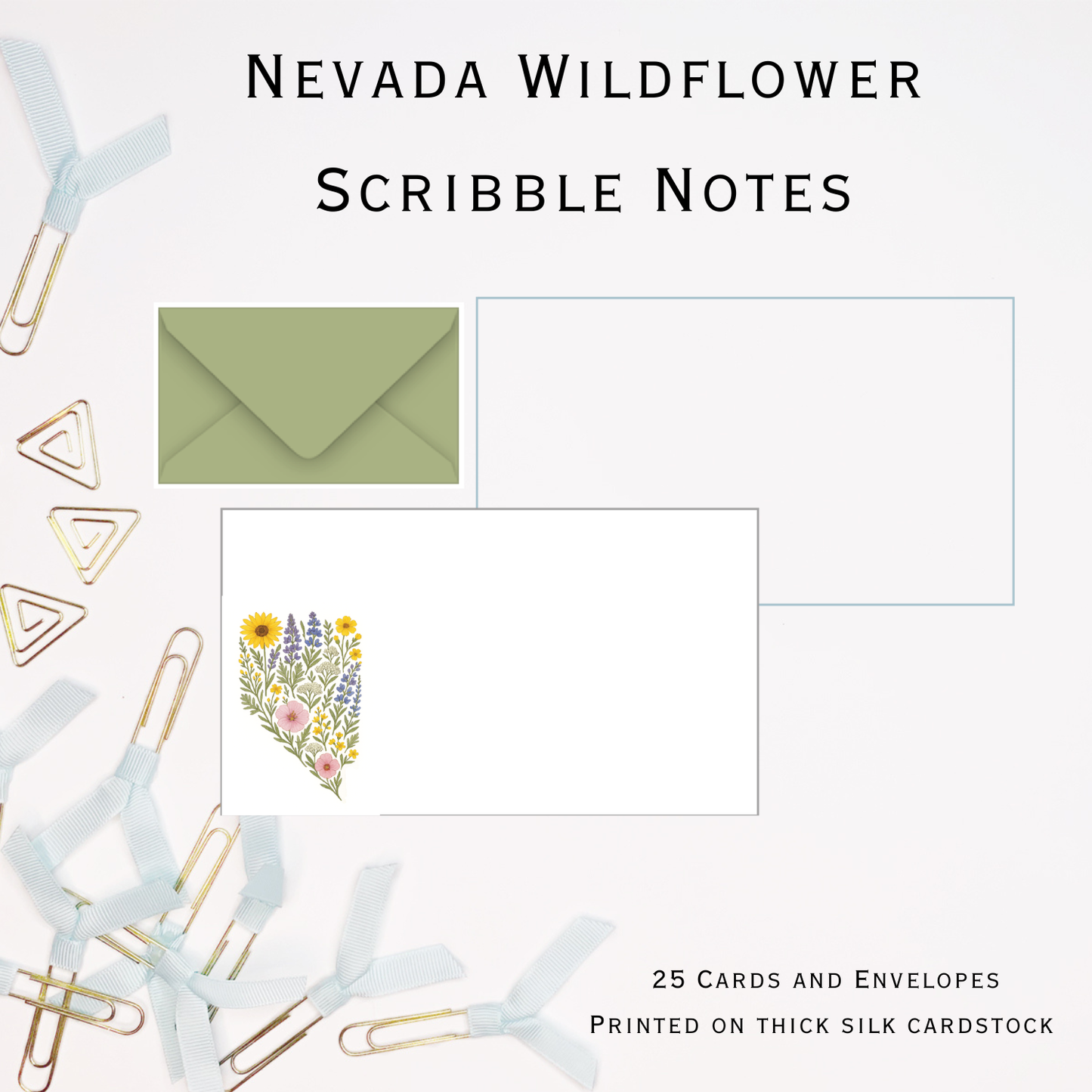 Nevada Wildflower Shape Stylish Scribble Cards