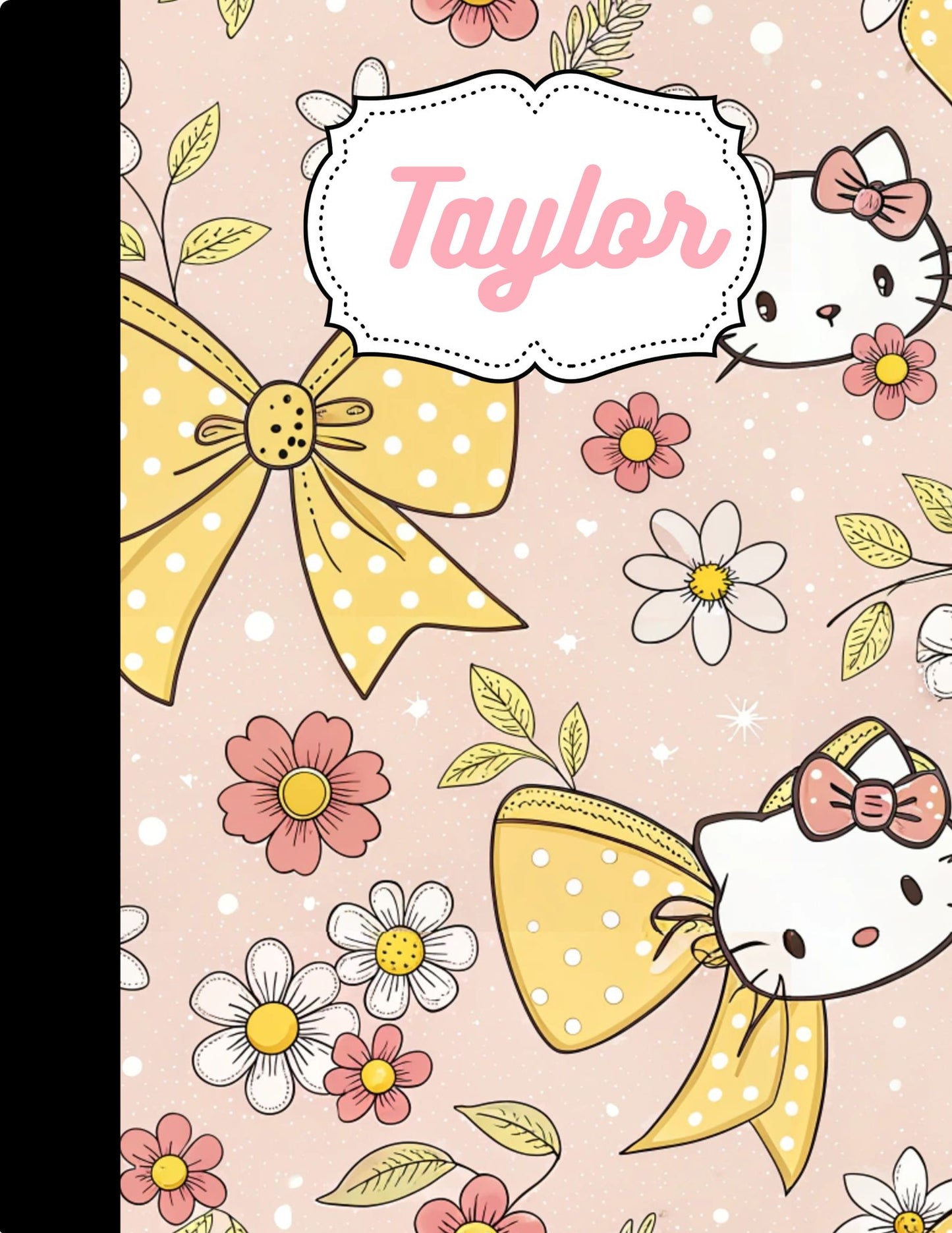 Kitty Bow Composition Notebook - Customized