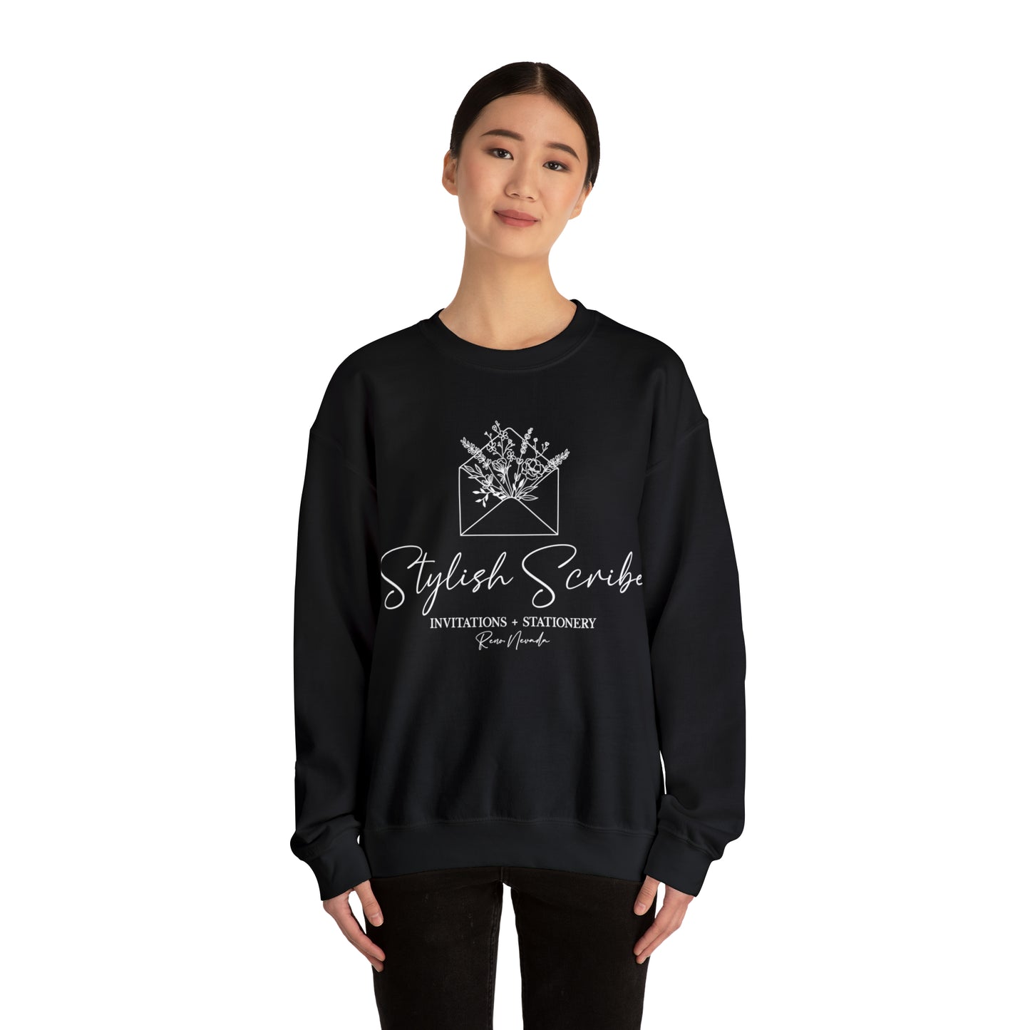 Stylish Scribe Crewneck Black Sweatshirt