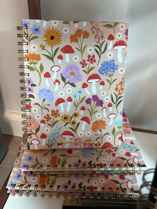Mushroom spiral notebook