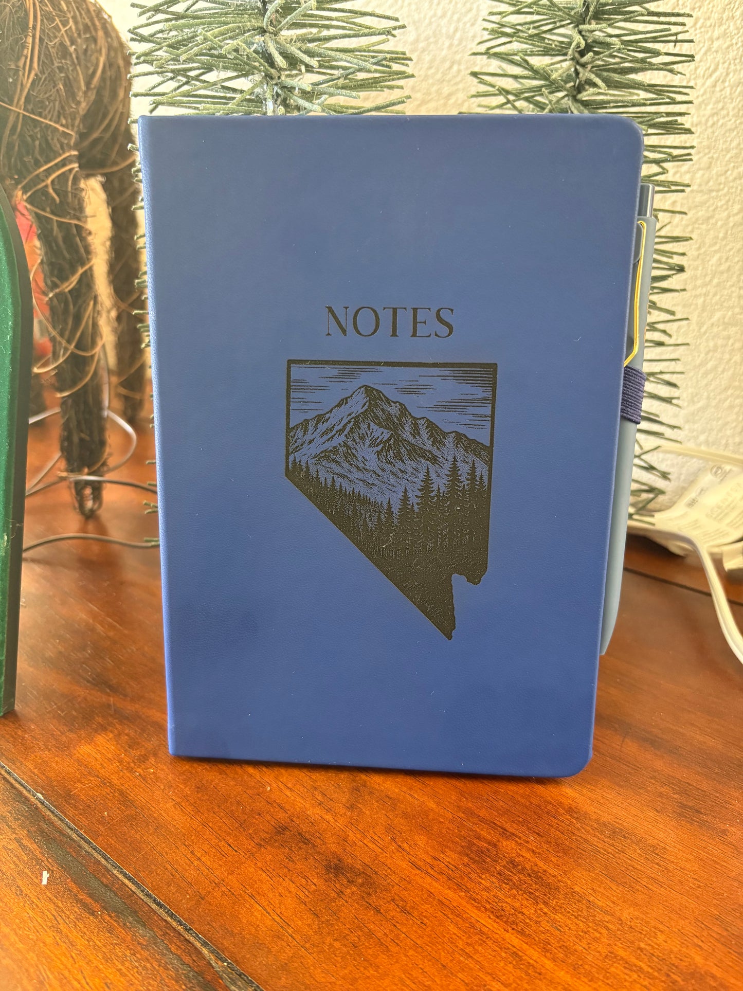 Nevada Mountain Engraved vegan leather journal