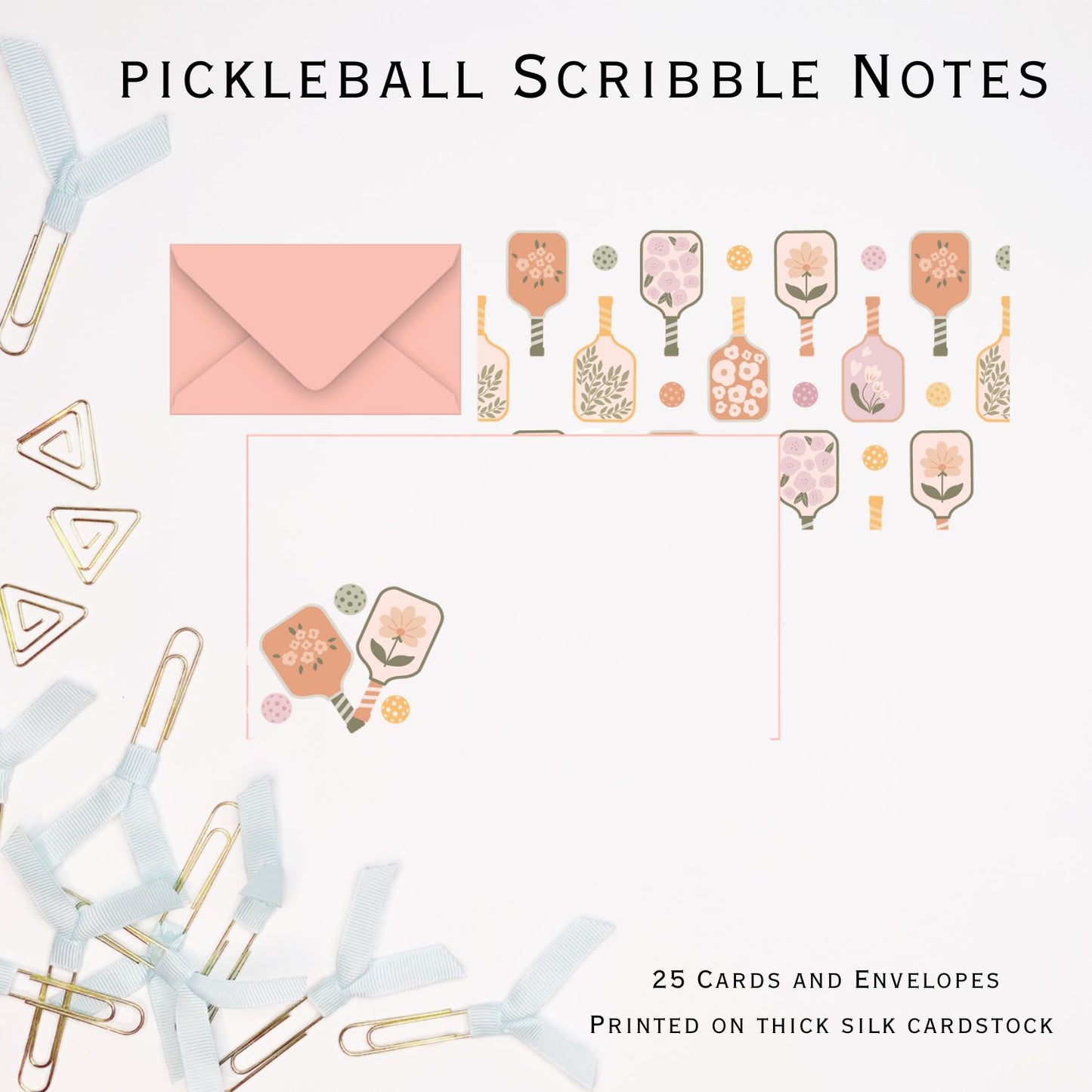 Pickleball Stylish Scribble Cards