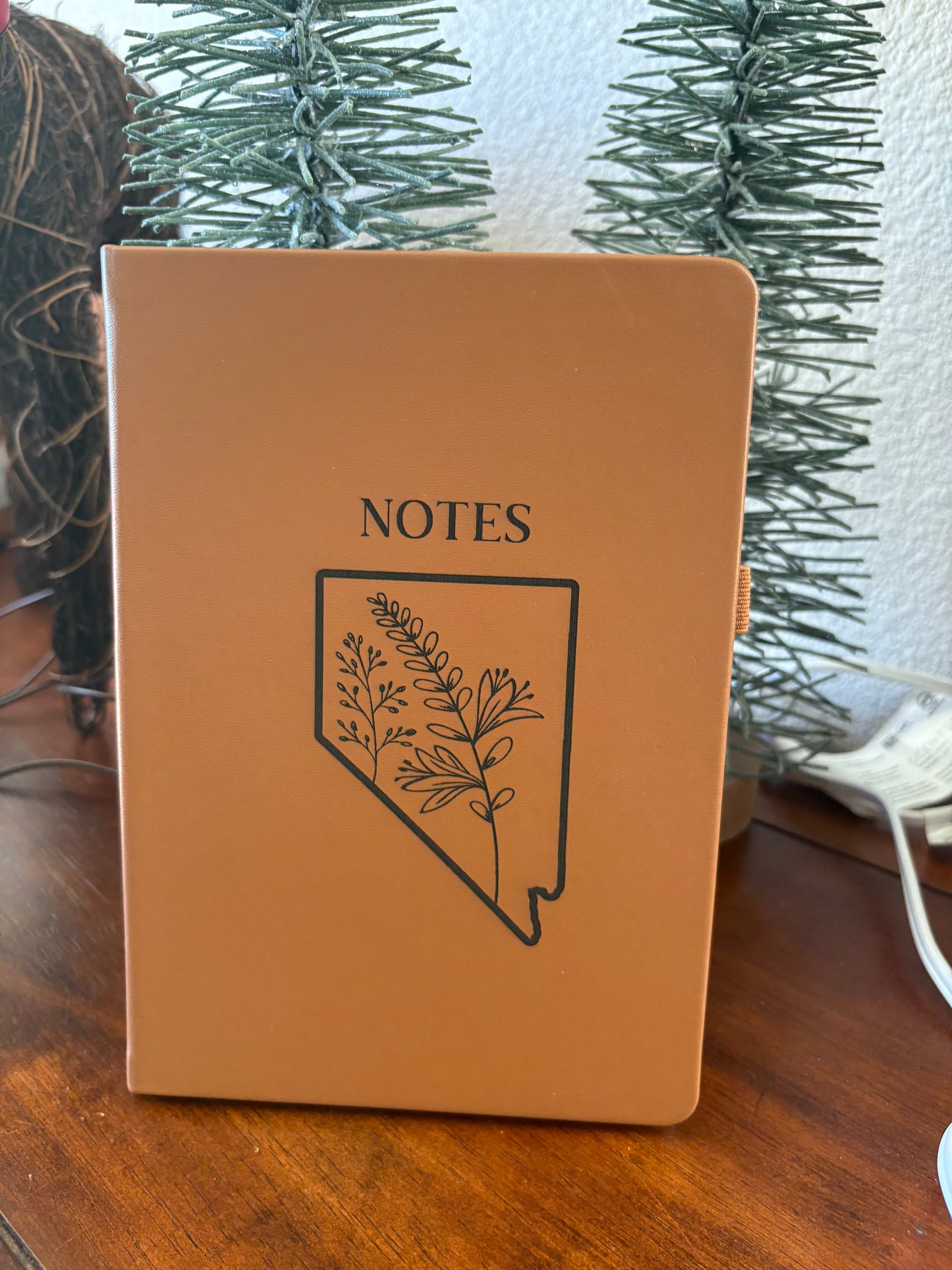Nevada Sagebrush Engraved vegan leather journal