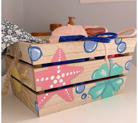 June 7th Craft - painted swim suit crates