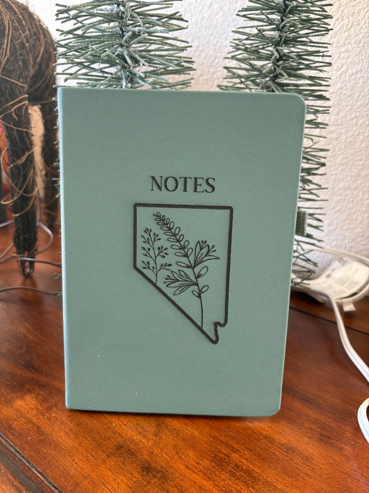 Nevada Sagebrush Engraved vegan leather journal