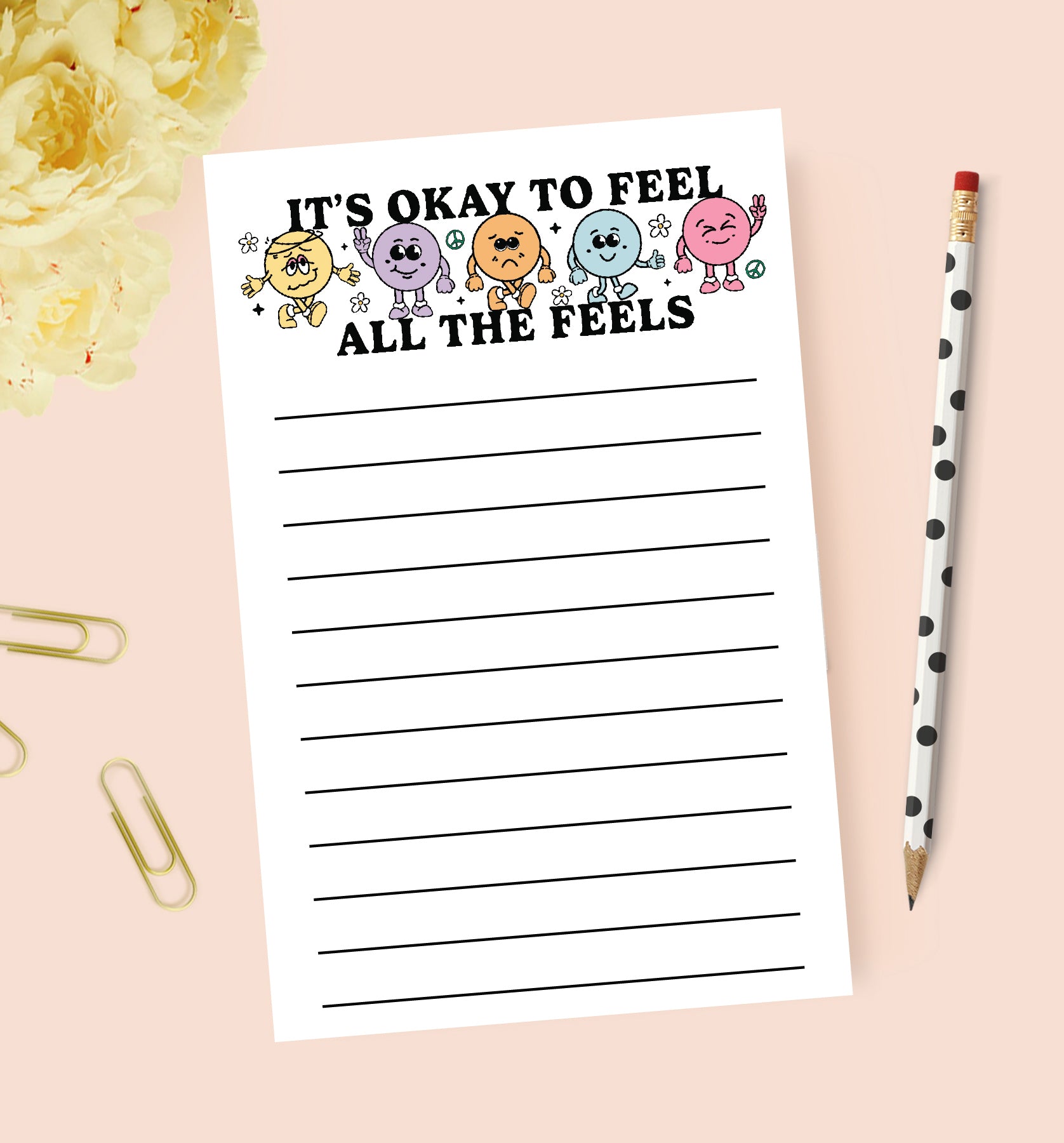 All the Feels Mental Health Notepad – Stylish Scribe Stationery