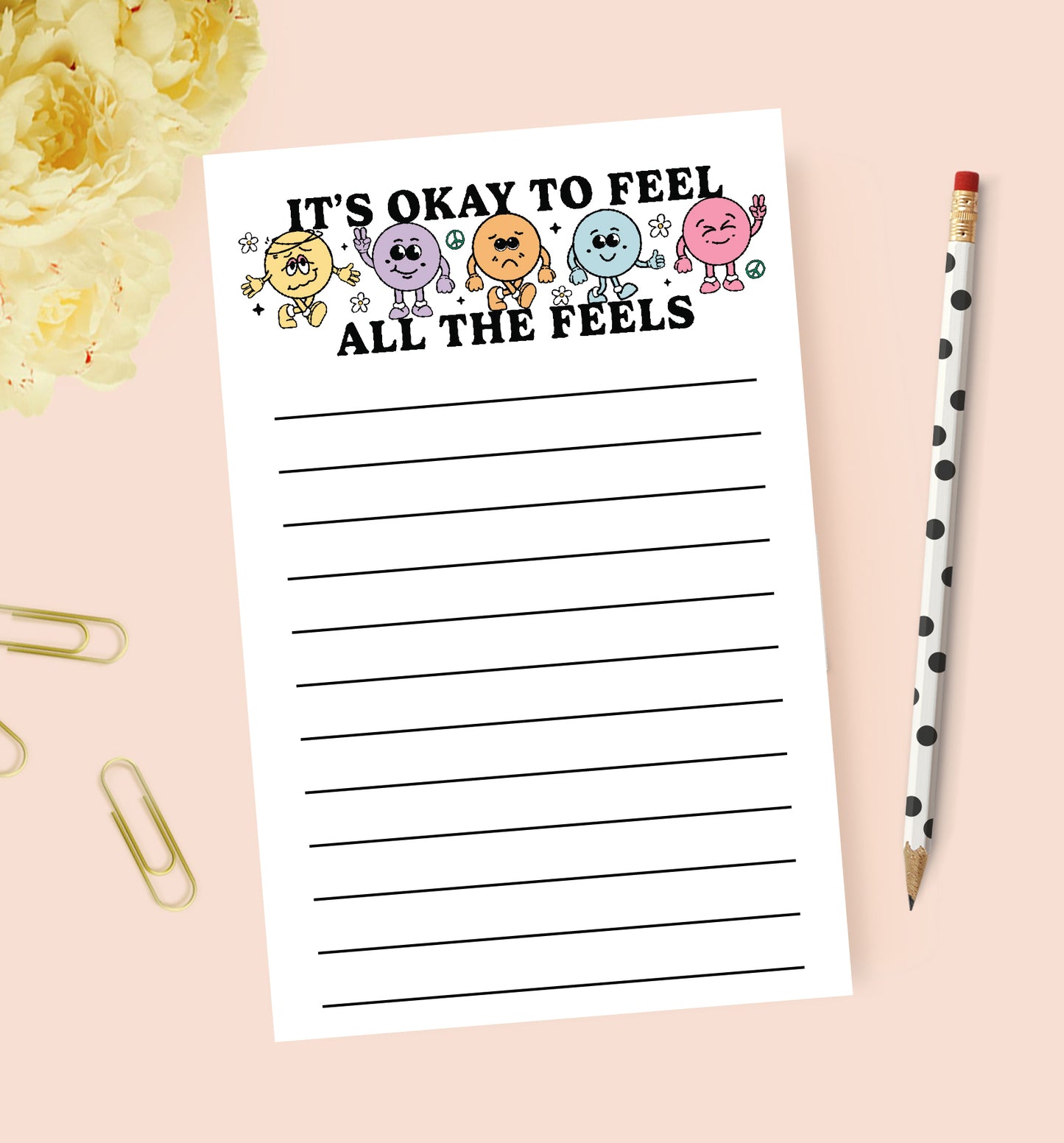All the Feels Mental Health Notepad