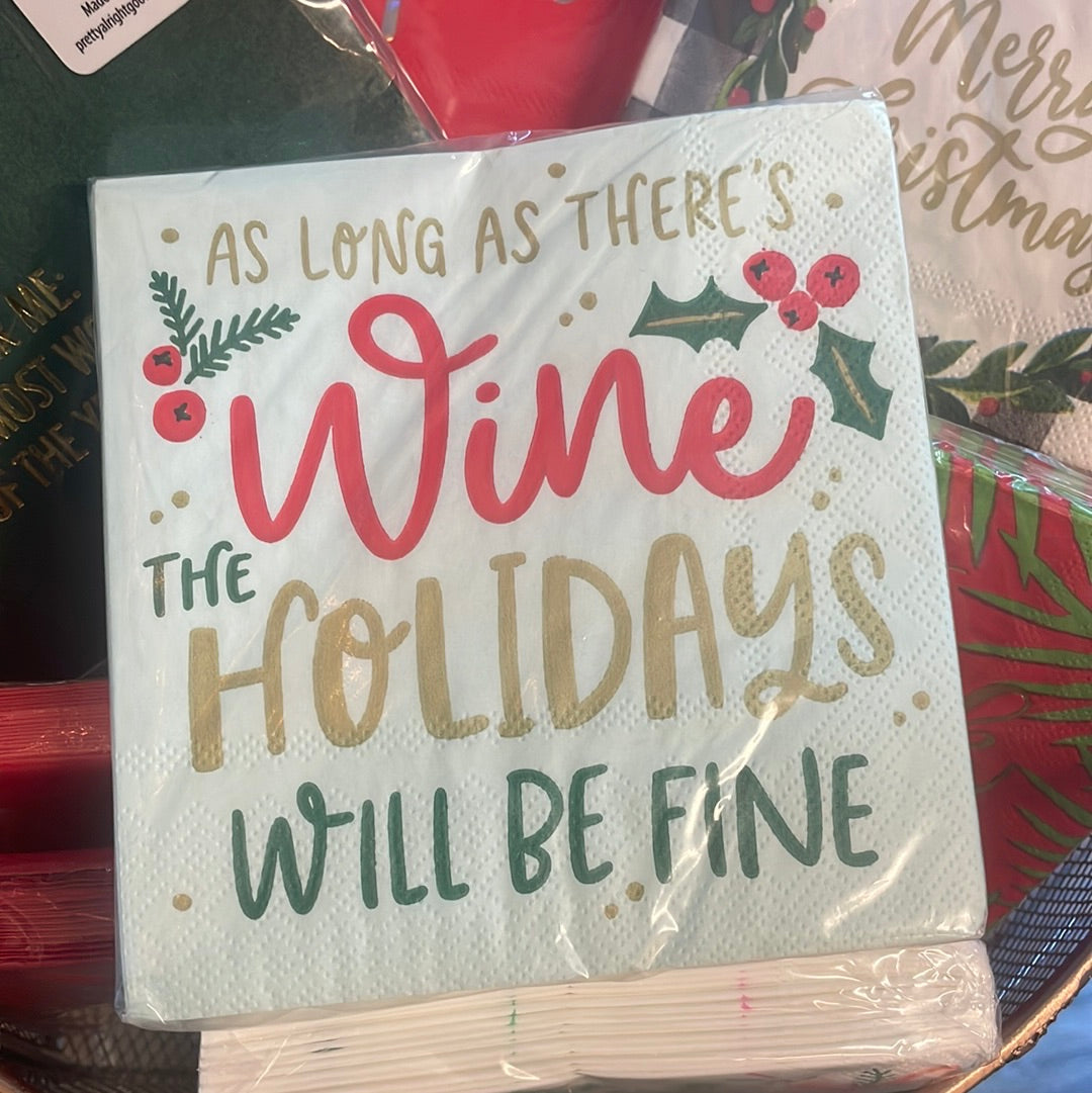 Wine Holiday Cocktail Napkins