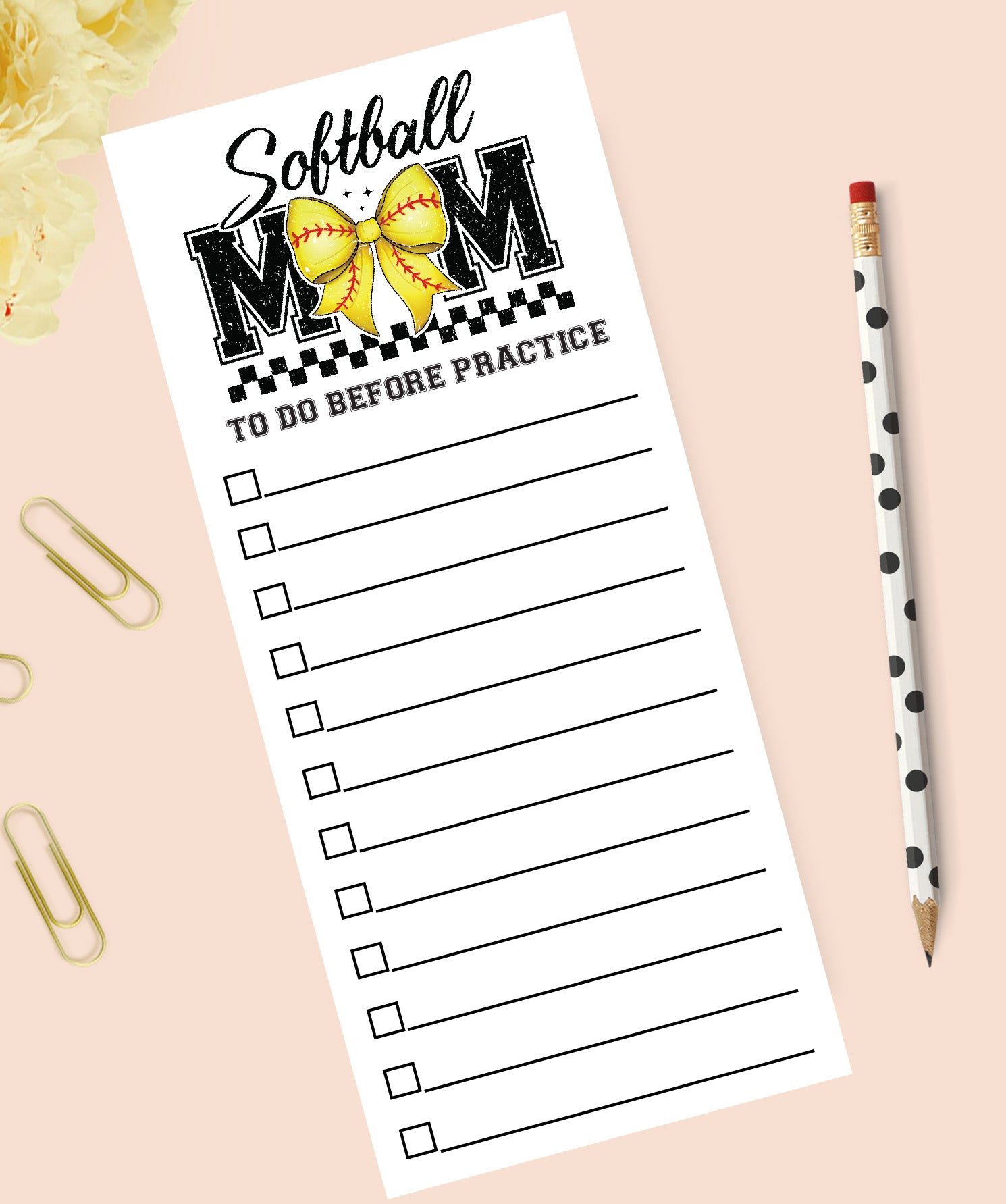 Softball Notepad Softball Mom Notepad – Stylish Scribe Stationery