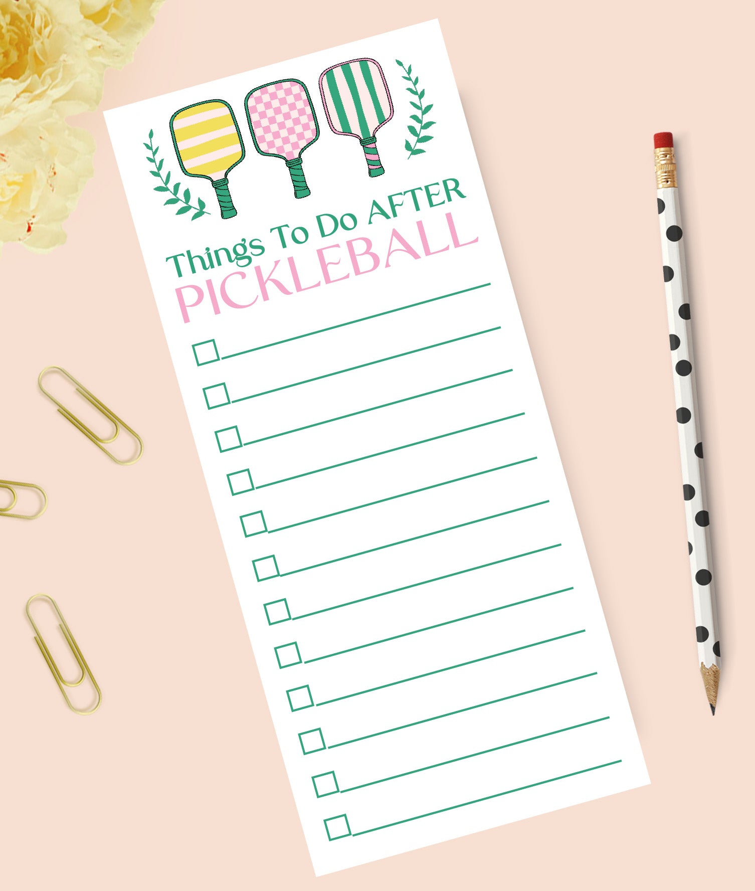Picklball Notepad After Pickleball Notepad – Stylish Scribe Stationery
