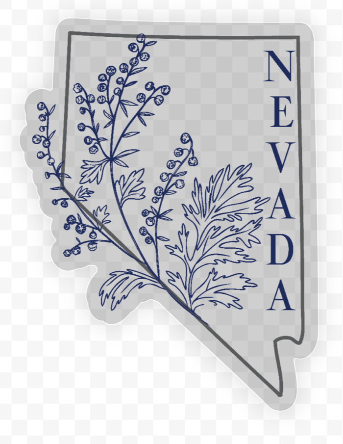 Nevada Clear Sagebrush Sketch Vinyl Sticker