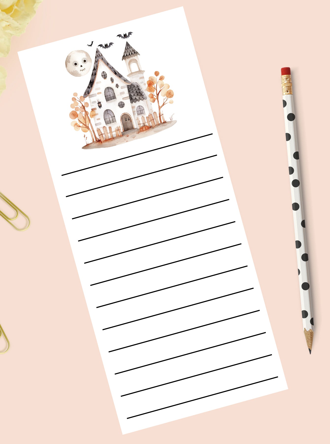 Fall Haunted House Notepad