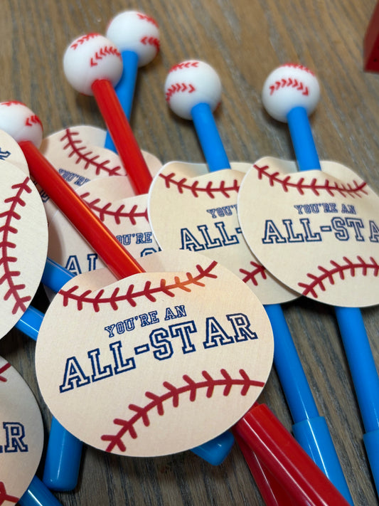 Baseball Gel Pen Valentines