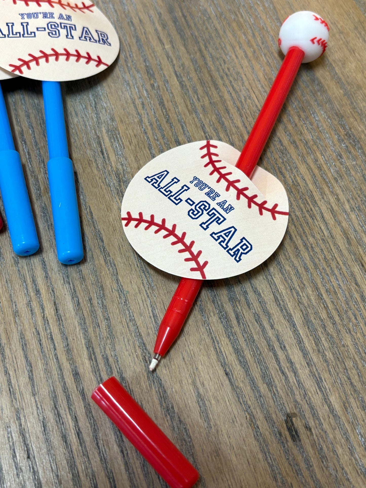 Baseball Gel Pen Valentines