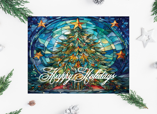 Stained Glass Holiday boxed cards