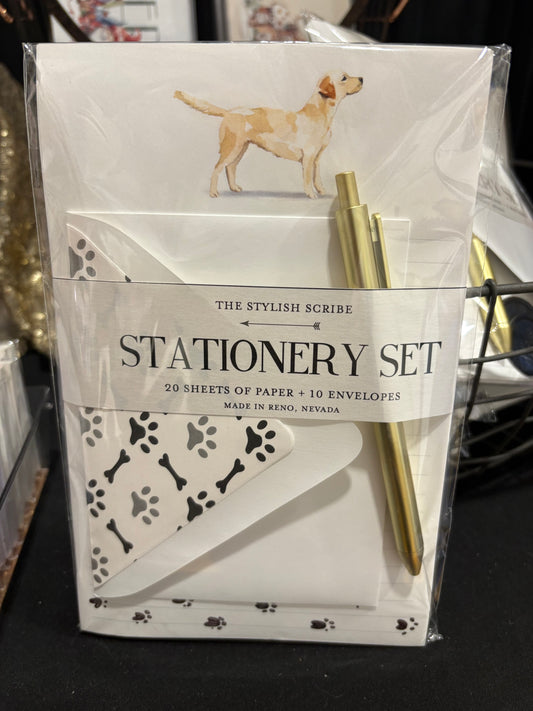 Yellow Lab Dog Stationery Set