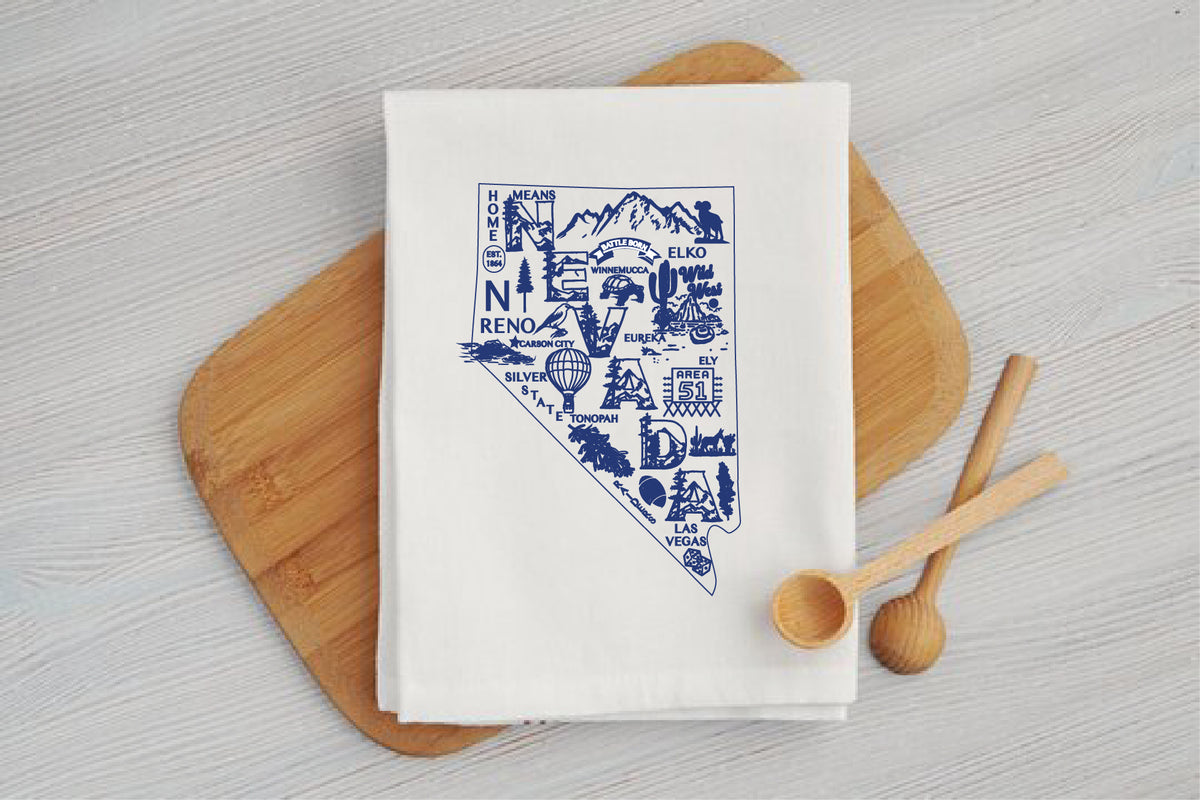 Nevada Map Kitchen Tea Towel
