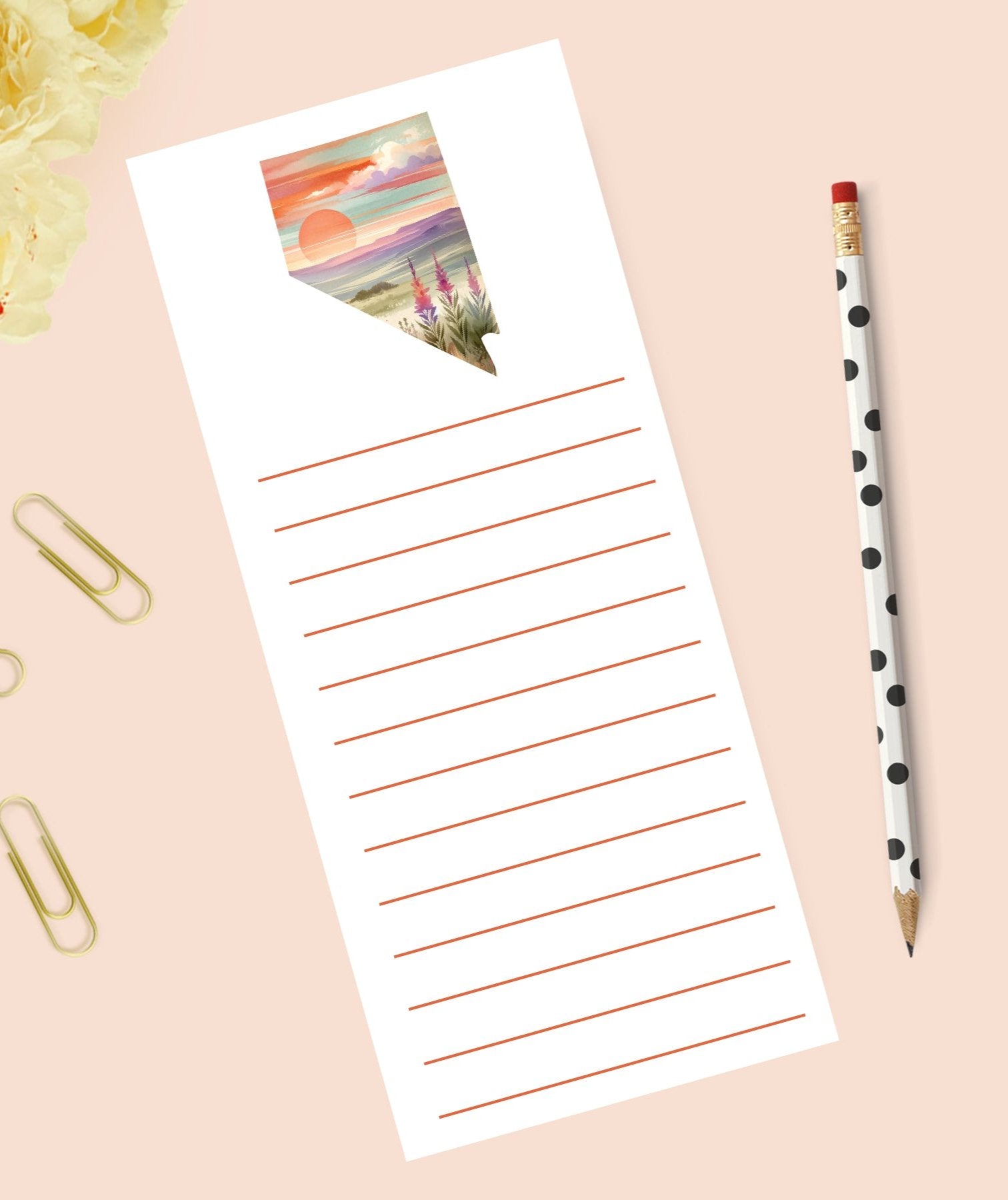 Stylish Notepad Nevada Sunset Notepad – Stylish Scribe Stationery