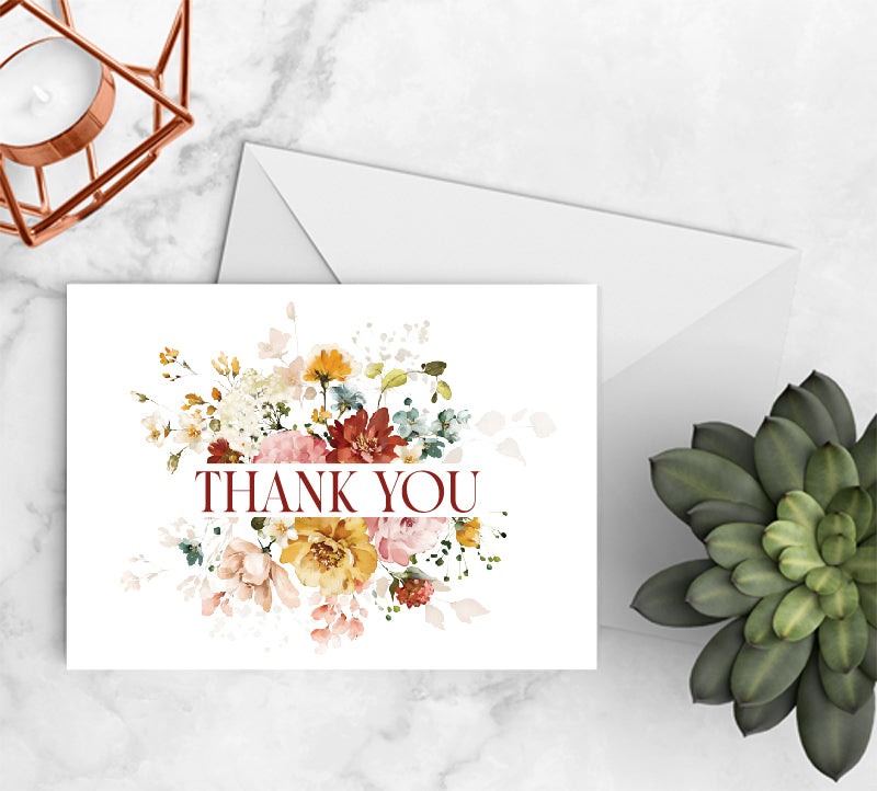 Vintage Floral Thank You Notecards