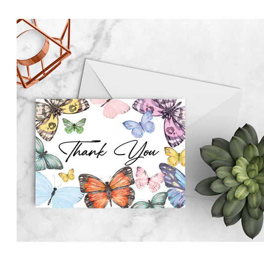 Butterfly Watercolor Thank You Cards