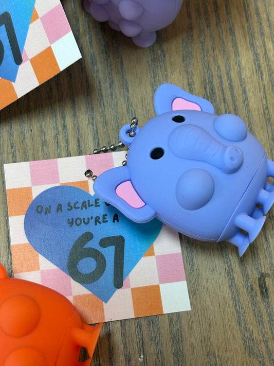 Animal Suction Pop Keychains Valentines