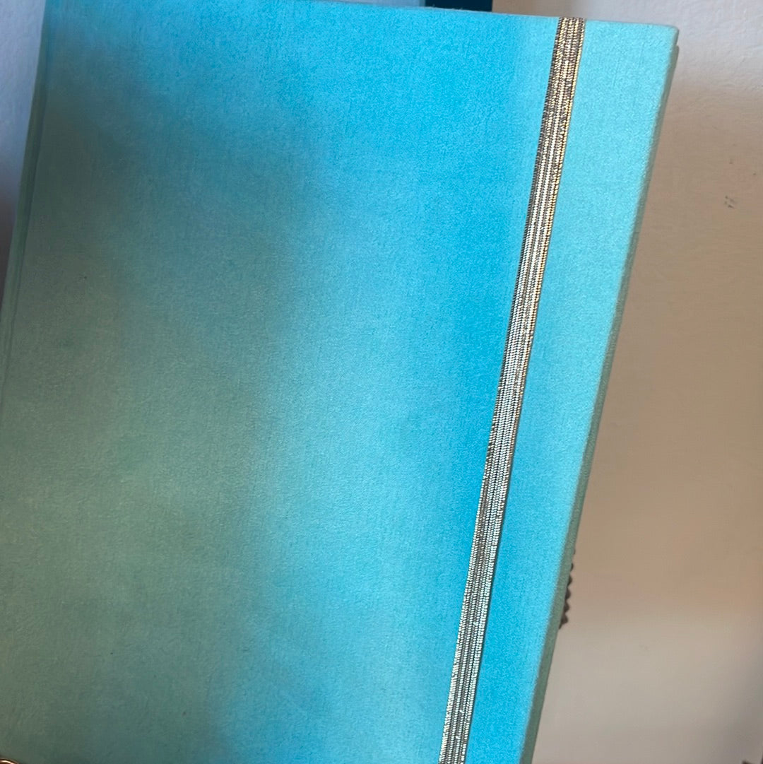 Aqua linen notebook