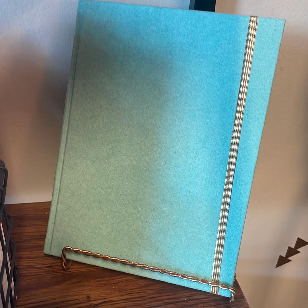 Aqua linen notebook
