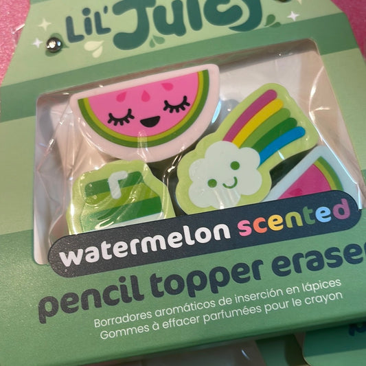 Watermelon scented pencil toppers