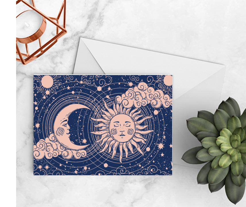 Sun, Moon, and Stars Notecards