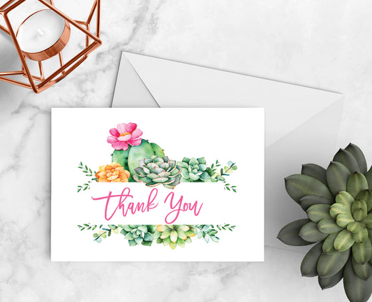 Succulent Thank You Cards