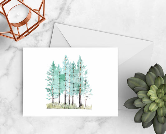 Watercolor Pine Tree Notecards