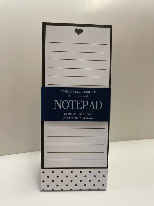 Black and White Polka Dot Notepad