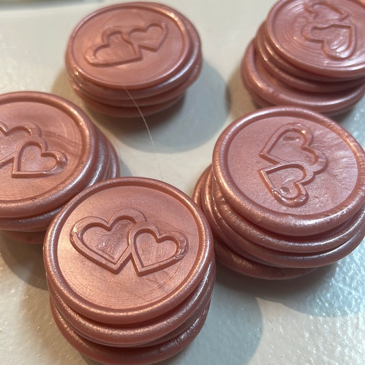 Double Heart Wax Seal Stickers