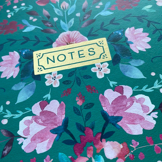 Teal Floral Hardcover notebook